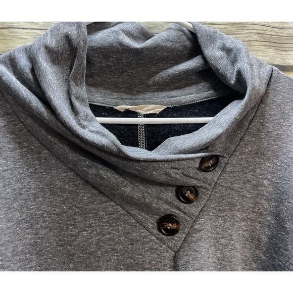 Soft Surroundings Brinley Top Women's Large Gray PullOver Pleated Cowl Neck - Picture 5 of 6